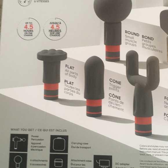 Sharper Image Power Percussion Deep Tissue Massager with 6 attachments & Case - Picture 2 of 13